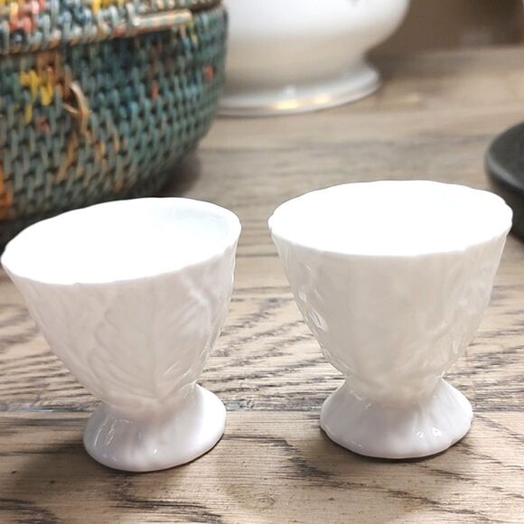 Coalport Countryware White Footed Egg Cup Set of 2 Vintage - Picture 9 of 9